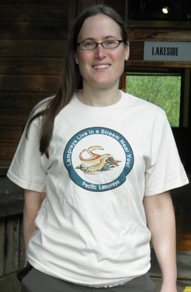Sarah in Lamprey T-shirt
